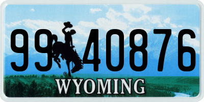 WY license plate 9940876