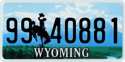WY license plate 9940881