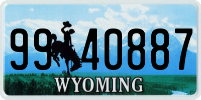 WY license plate 9940887
