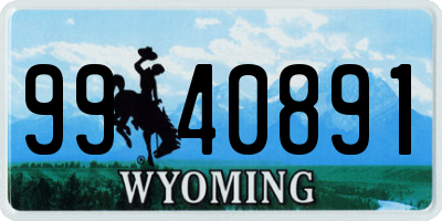 WY license plate 9940891