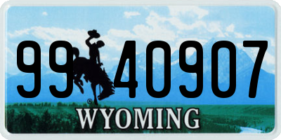 WY license plate 9940907