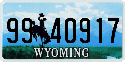 WY license plate 9940917