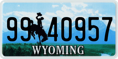 WY license plate 9940957