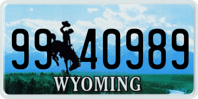 WY license plate 9940989