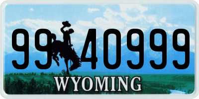 WY license plate 9940999