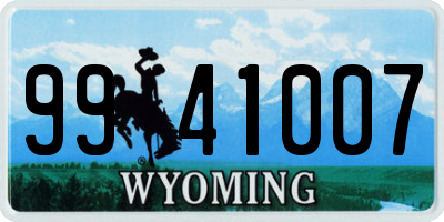 WY license plate 9941007