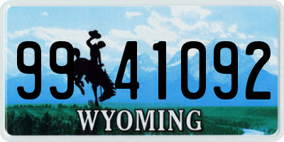 WY license plate 9941092