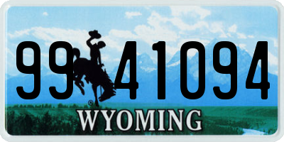 WY license plate 9941094