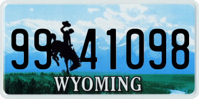 WY license plate 9941098