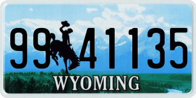 WY license plate 9941135