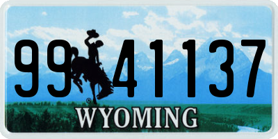 WY license plate 9941137
