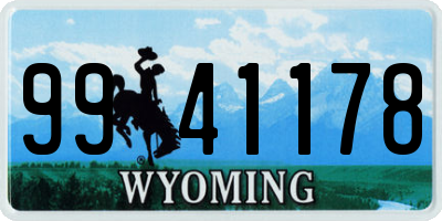 WY license plate 9941178