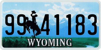 WY license plate 9941183
