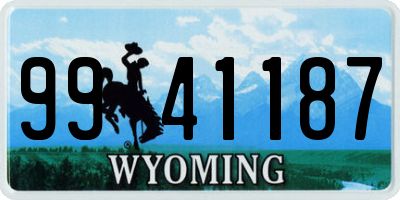 WY license plate 9941187