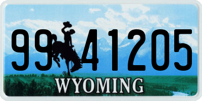 WY license plate 9941205