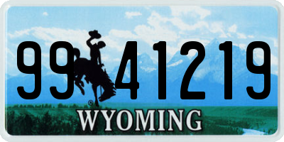 WY license plate 9941219