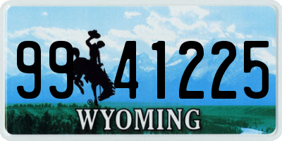 WY license plate 9941225