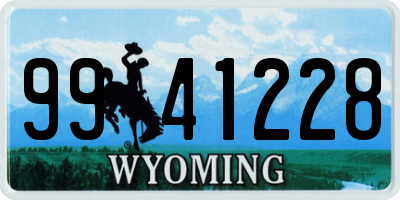 WY license plate 9941228