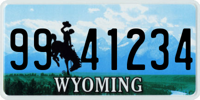 WY license plate 9941234