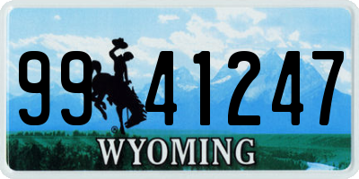 WY license plate 9941247