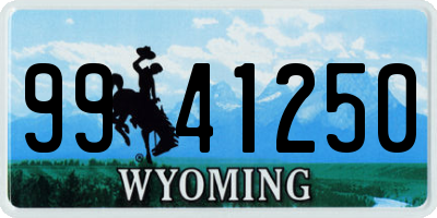 WY license plate 9941250