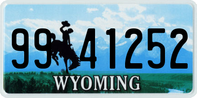 WY license plate 9941252
