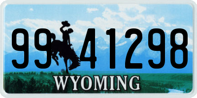 WY license plate 9941298