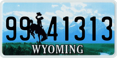 WY license plate 9941313