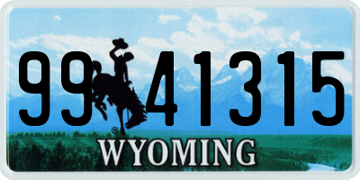 WY license plate 9941315