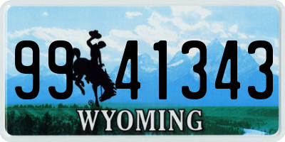 WY license plate 9941343