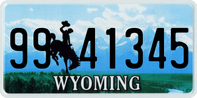 WY license plate 9941345