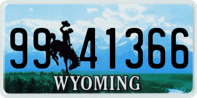 WY license plate 9941366