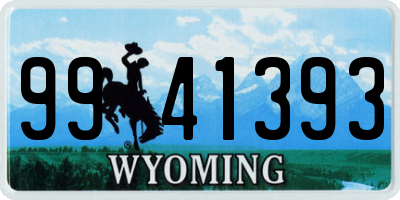 WY license plate 9941393
