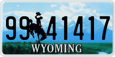 WY license plate 9941417