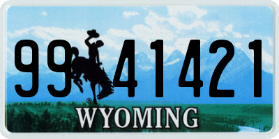 WY license plate 9941421