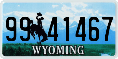 WY license plate 9941467