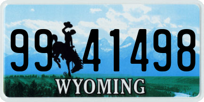 WY license plate 9941498