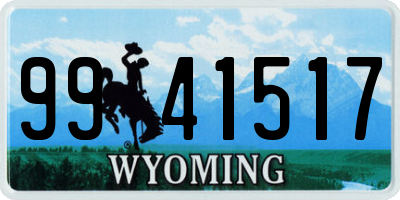 WY license plate 9941517