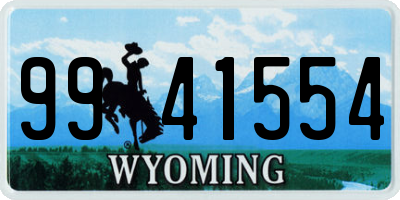 WY license plate 9941554
