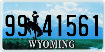 WY license plate 9941561