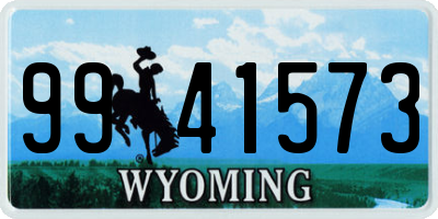 WY license plate 9941573