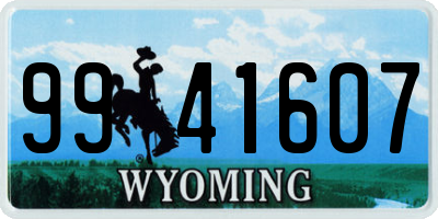WY license plate 9941607