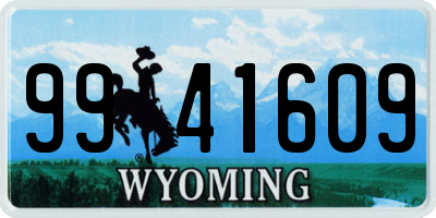 WY license plate 9941609