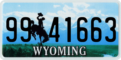 WY license plate 9941663