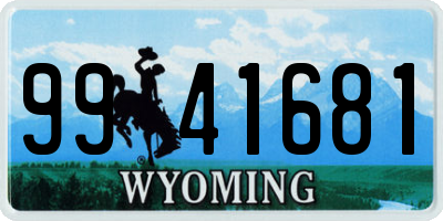 WY license plate 9941681
