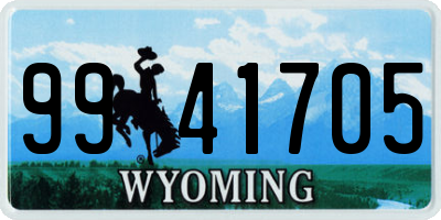 WY license plate 9941705