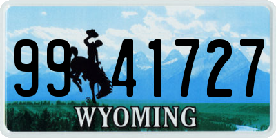 WY license plate 9941727