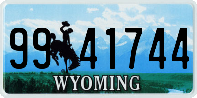 WY license plate 9941744