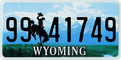 WY license plate 9941749