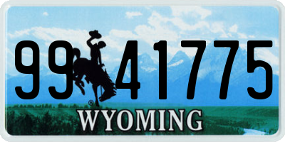 WY license plate 9941775